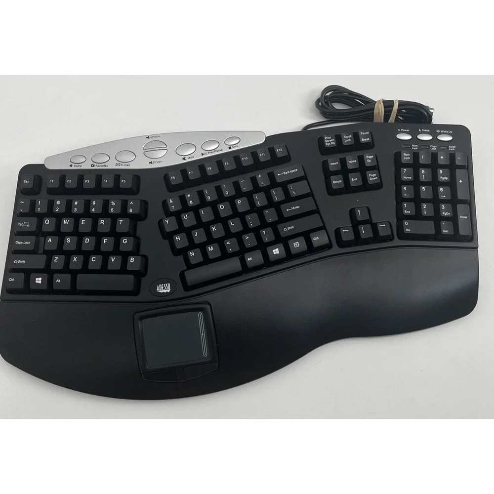 Adesso‎ Tru-Form Contoured Ergonomic Keyboard PCK-308B Clean